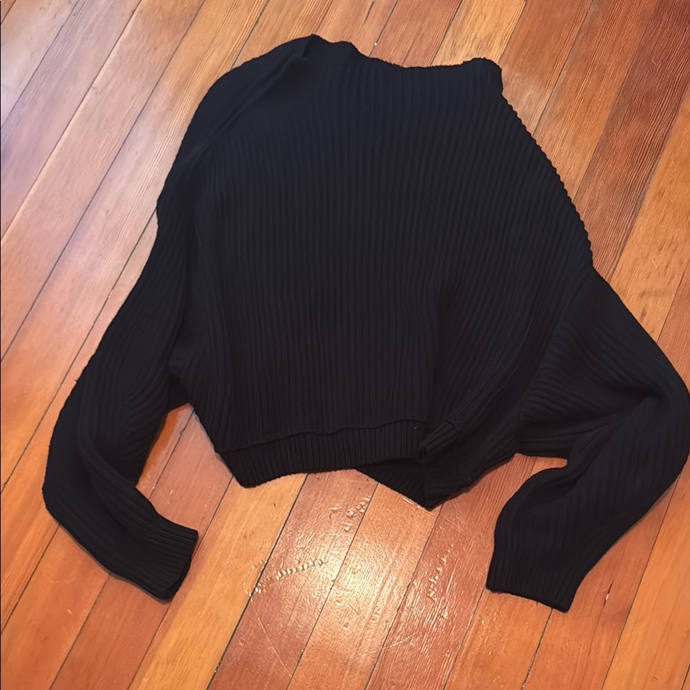 Free People Black Cowl Neck Sweater